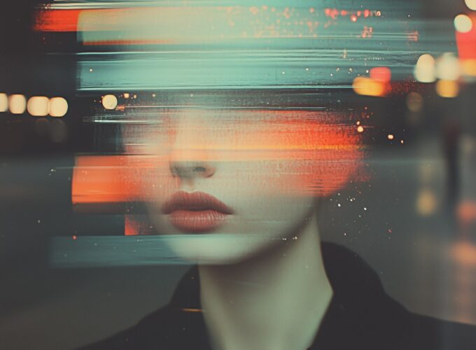 Abstract Portrait with Blurred Overlay